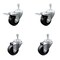 Service Caster 3.5 Inch SS Soft Rubber 3/8 Inch Threaded Stem Caster Total Lock Brake SCC, 2PK SCC-SSTSTTL20S3514-SRS-381615-2S2 - alternate 1